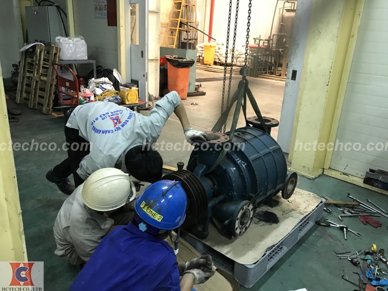 SỬA CHỮA BƠM HÚT CHÂN KHÔNG VÒNG NƯỚC TẠI NHÀ MÁY HANACANS