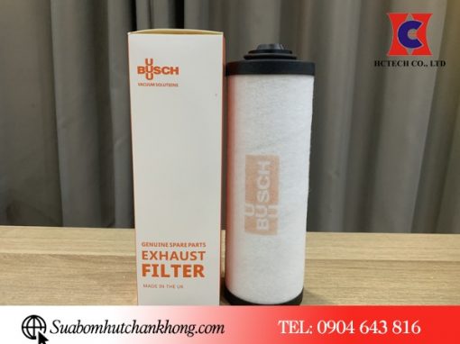 Vỏ lọc tách dầu Busch màu trắng và lọc bên trong