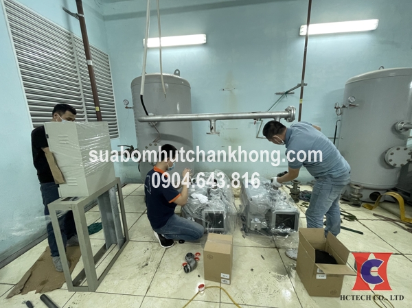 Hoàn thành kết nối hệ thống bơm chân không vòng dầu WOVP-600i
