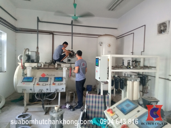 Sửa bơm hút chân không Busch RA 0302 D cho Bệnh viện sản nhi Hưng Yên