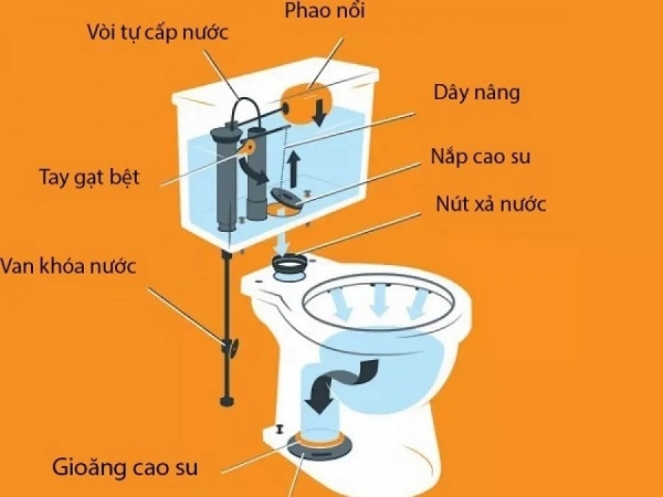 Kiểm tra hệ thống phụ kiện của bồn cầu
