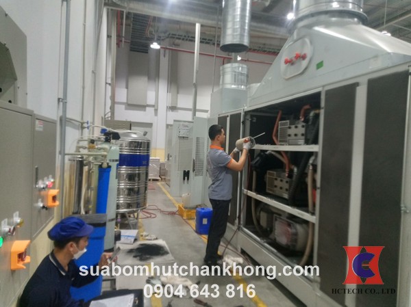 Vệ sinh hệ thống bơm chân không tại nhà máy Dorco