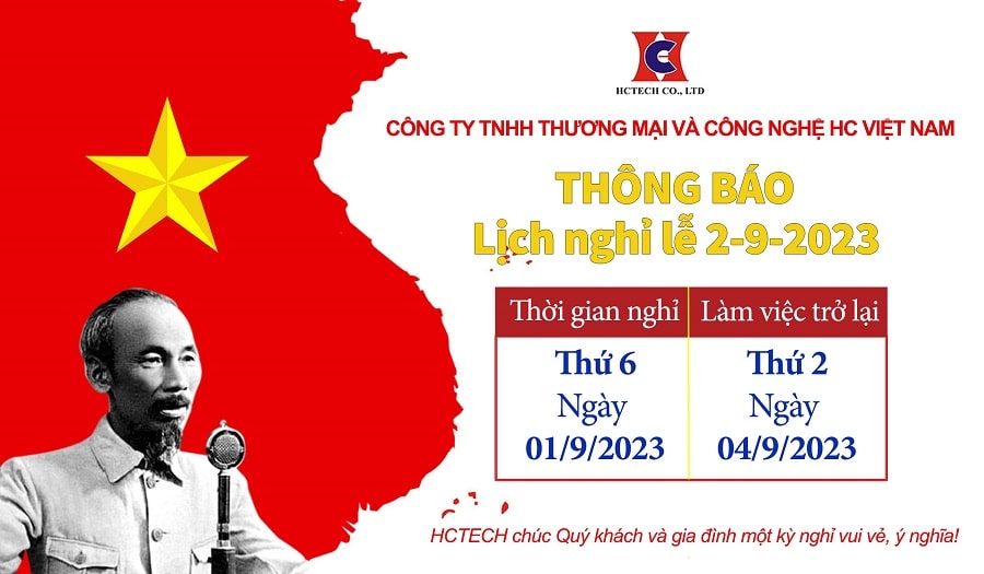 THÔNG BÁO LỊCH NGHỈ LỄ QUỐC KHÁNH 2-9-2023