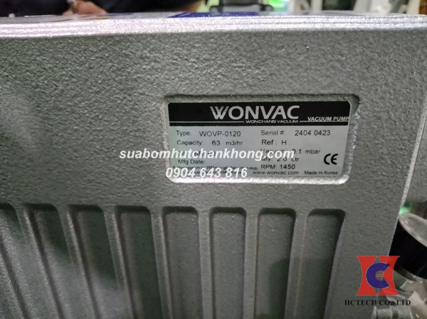 Tem máy bơm chân không Wonchang WOVP-0120H
