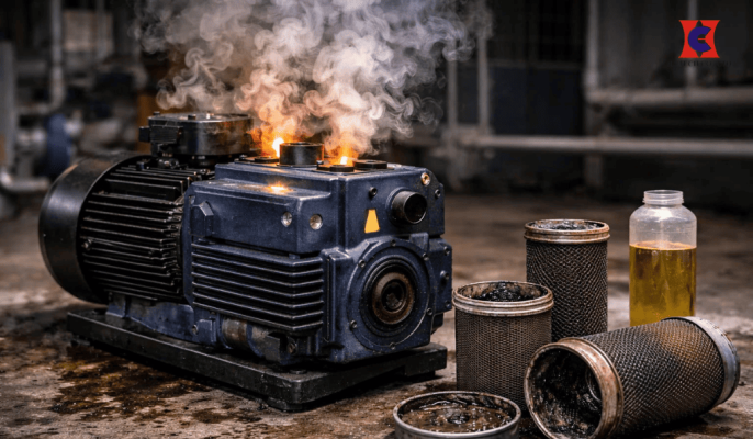 bơm chân không vòng dầu bị quá nhiệt