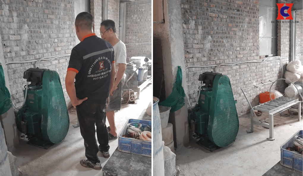 Lắp đặt bơm hút chân không cho công ty làm gốm sứ